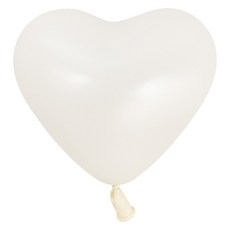 셈퍼텍스 하트풍선 15cm, 화이트, 100개