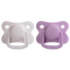 FILIBABBA 安撫奶嘴 2入+奶嘴保護套, 第2階段(6個月以上), White+Lavender, 1組