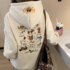 Awesomeful 女款 Posteon 刺繡大尺碼連帽T恤 A26SPT122315