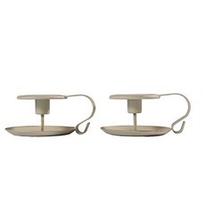 Paradiso 歐式古典設計客廳裝飾浪漫復古燭台 2入, 白色