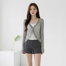 MarketA 女款日常薄款蕾絲裝飾罩衫開襟衫 M263-0554