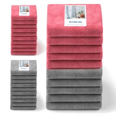 柔軟蓬鬆拖把小灰x 15p+粉色x 15p套組, 1套