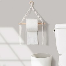 Mondspot 木質繩索麻繩衛生紙架 RB20676, 象牙白, 1個