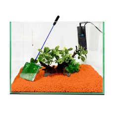 Rora Pet 35苗條的側電影漁夫套組, 橘子橙（地材），隨機發貨（水草）