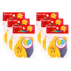 kumhong MS Happy Smile 氣球 6入組, 隨機出貨, 6套