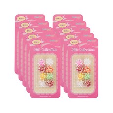 kumhong 金色花式包裝星花絲帶8種, 隨機發貨, 10組