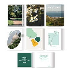 pawpaw paper 情感室內明信片套組, 綠色, 4套