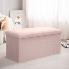 핏사 접이식 수납 사무실 거실 소파 발 낮은 스툴 40 x 25 x 25 cm, 핑크