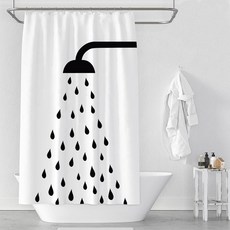 印花浴簾 180*200cm, 1件