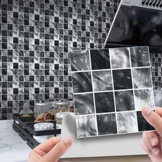 獨特圖案磁磚貼紙 10入, 02