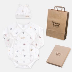 Organic Boom 嬰幼兒用兔年夏季新生兒連身衣 + 帽子 + 購物袋 + 盒子套組