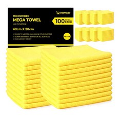 Qmerce 超細纖維多用途洗車毛巾 100入 黃色, 1組