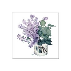DIY 玻璃杯中的紫丁香 數字油畫 25 x 25 cm PB43, 混和色, 1個