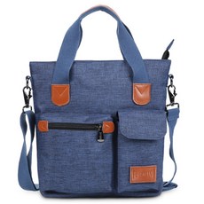 多口袋單肩包 Mini, 藍色