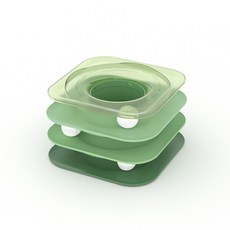 카르노코리아 고양이 파스텔 사각 3단 디스크볼, 그린, 1개