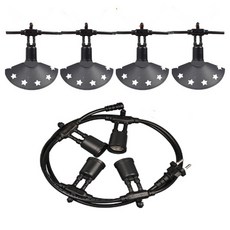 Victory Lighting Lighting 11期 E26 派對燈串線 星星裝飾 9.5m, 黑色(燈罩), 黑色(燈串線)