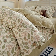 언헤브 플라워 이불커버, N 그린