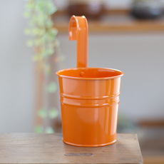 微笑彩色一體式陽台掛式花盆, 橘色, 1個