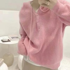 I'M MONG 女款鈕扣連帽針織衫