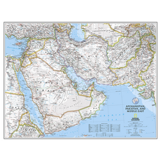 地圖.com 中東地區 阿富汗 巴基斯坦 地圖 英文版 護貝款 小 78 x 110 cm, 1個