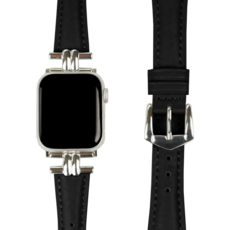 모할랩 애플워치 호환 반디 가죽 밴드 스트랩, 블랙