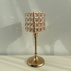 JINSIM DESIGN Bright Crystal Gold Frame Tealight C 方形燭台 M, 混色