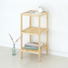 모노먼트 원목 강화유리 3단 협탁, 1개