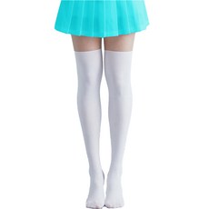 Donati 雙色防滑過膝高爾夫球襪, 白色 米色, 1雙