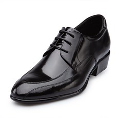 VONIN 天然牛皮U型鞋頭亮面皮鞋 LC009BK 跟高 6cm