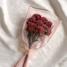 slow moments 康乃馨滿懷針織花束 DIY 材料包套組, 紅色, 1套