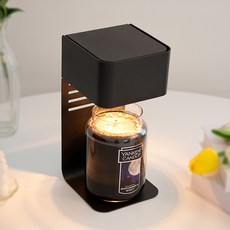 Yankee Candle 大罐蠟燭 + The Sweet 可調光咖啡廳融蠟燈 + 燈泡2入套組, 仲夏之夜, 黑色