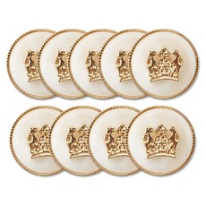 ButtonKing 皇冠C鈕扣 18mm, 白色G, 9個