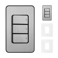 CHEIL ELECTRIC Diat Plus Switch 3 Ro 3金屬銀+透明壓克力蓋BOM730, 2套