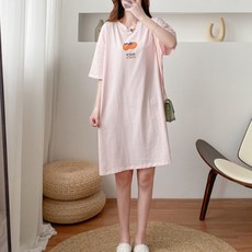 橘子印花孕婦連身裙