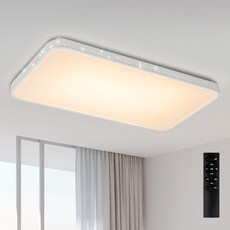 WONHA 沙烏地客廳天花板亮度調節無頻閃三色變換LED燈 75W + 遙控器組, 白色