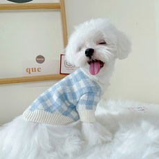 萌到心臟爆擊的狗狗格紋針織衫, 單一顏色