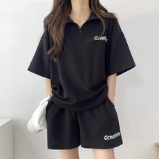 Theflow commerce 女款極簡街頭半拉鍊運動套裝