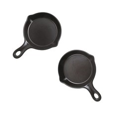 칠린 원형 후라이팬 도자기 접시, 블랙, 2개