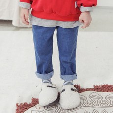 chocomong 兒童款彈力刷毛牛仔褲