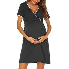 알럽홈 임부용 브이넥 크로스 원피스