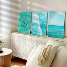 funyz 游泳的人 泡棉板照片夏季海報薄框畫, 無