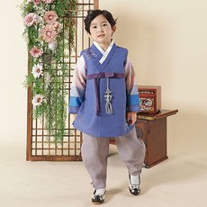 Agamyungju Line Flower 男童韓服套裝