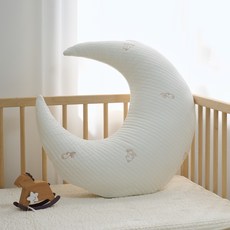 lolbaby 嬰兒絎縫月亮抱枕, 兔虎白