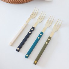 Bogen Santier 金色茶叉4件組, 1套, 茶叉 香草 + 黑色 + 酪梨 + 水藍色