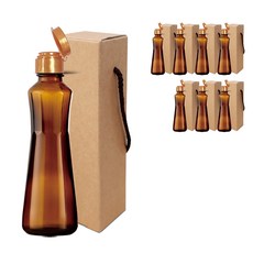 mir 香油玻璃瓶 300ml 咖啡色+包裝禮物盒, 8組