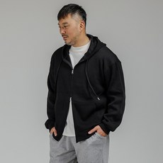 파이브엑스라지 남성용 베이직 골지 오버핏 긴팔 후드 집업