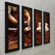 裝飾 蘊含咖啡香氣的原豆畫框組 2款 咖啡豆香氣 cz143, 黑色, 1個