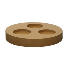 Market A 木製圓形3孔燭台, 棕色