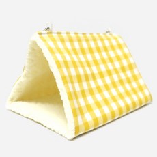 鸚鵡 GORE-TEX 柔軟材質格紋床 中型, 1個, 黃色