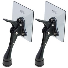 LIVINGiF 免鑽孔黏貼式一鍵馬蹄門擋 黑色, 2個